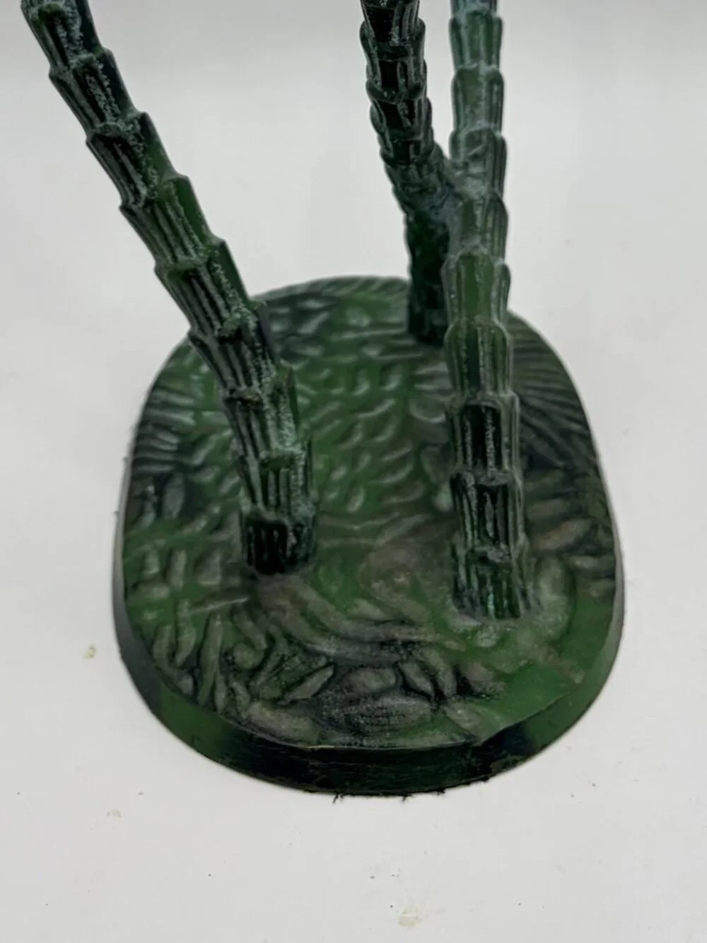 Vintage 1970s Tropical Palm Tree Cast Iron Candelabra Candle Holder